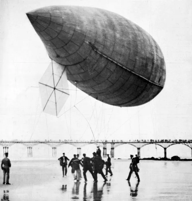 Framed Print : Santos-Dumonts airship departing from Trouville, France, 1905 Framed Print : Santos-Dumonts airship departing from Trouville, France, 1905