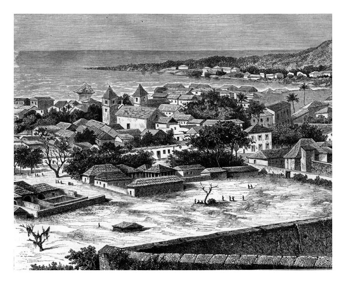 Framed Print : Sao Paulo, Luanda, Angola, 19th century. Artist: Alexandre de Bar Framed Print : Sao Paulo, Luanda, Angola, 19th century. Artist: Alexandre de Bar