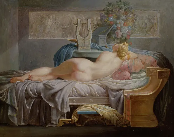 Framed Print : Sapho, late 18th-early 19th century. Creator: Jean-Baptiste Regnault Framed Print : Sapho, late 18th-early 19th century. Creator: Jean-Baptiste Regnault