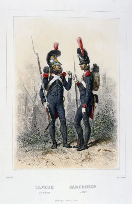 Framed Print : Sapper and Gunner, Napoleons Imperial Guard, (1859). Artist: C Colin Framed Print : Sapper and Gunner, Napoleons Imperial Guard, (1859). Artist: C Colin