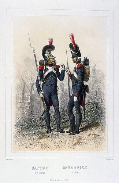Sapper and Gunner, Napoleons Imperial Guard, (1859). Artist: C Colin