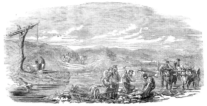 Framed Print : Sappers repairing the road between Schumla and Varna, 1854. Creator: Unknown Framed Print : Sappers repairing the road between Schumla and Varna, 1854. Creator: Unknown