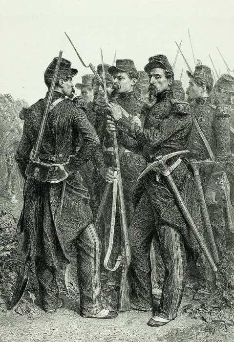 Framed Print : Sappers, from Souvenirs d'Italie: Expédition de Rome, 1853. Creator: Auguste Raffet Framed Print : Sappers, from Souvenirs d'Italie: Expédition de Rome, 1853. Creator: Auguste Raffet