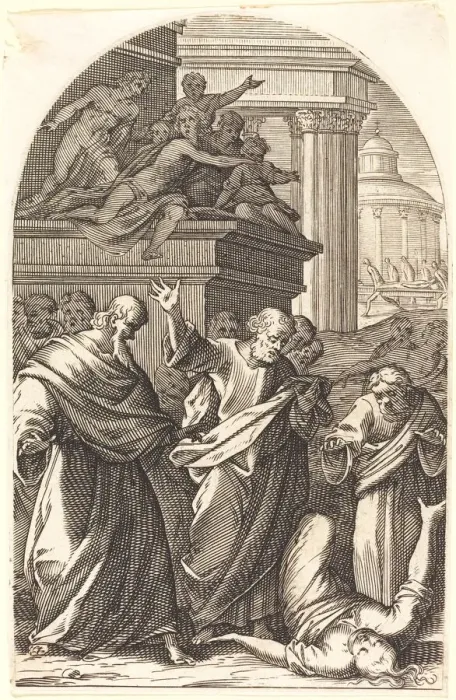Framed Print : Sapphira Punished by Death, 1608 / 1611. Creator: Jacques Callot Framed Print : Sapphira Punished by Death, 1608 / 1611. Creator: Jacques Callot
