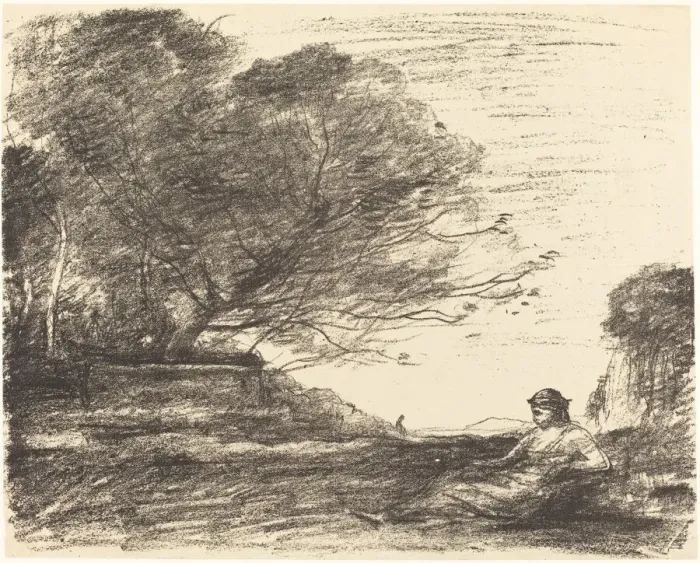 Framed Print : Sappho (Sapho), 1871. Creator: Jean-Baptiste-Camille Corot Framed Print : Sappho (Sapho), 1871. Creator: Jean-Baptiste-Camille Corot