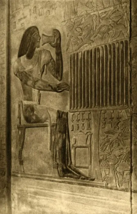Framed Print : Saqqara - Tomb of Ptahotep - Mural Decoration, c1918-c1939. Creator: Unknown Framed Print : Saqqara - Tomb of Ptahotep - Mural Decoration, c1918-c1939. Creator: Unknown