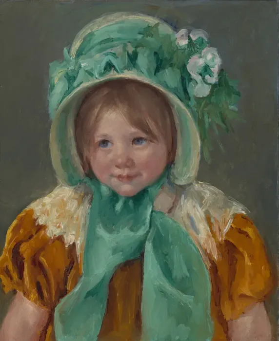 Framed Print : Sara in a Green Bonnet, ca. 1901. Creator: Mary Cassatt Framed Print : Sara in a Green Bonnet, ca. 1901. Creator: Mary Cassatt