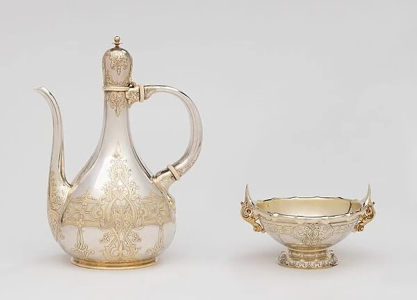 Saracenic Coffee Pot and Sugar Bowl, 1895. Creator: Tiffany & Co