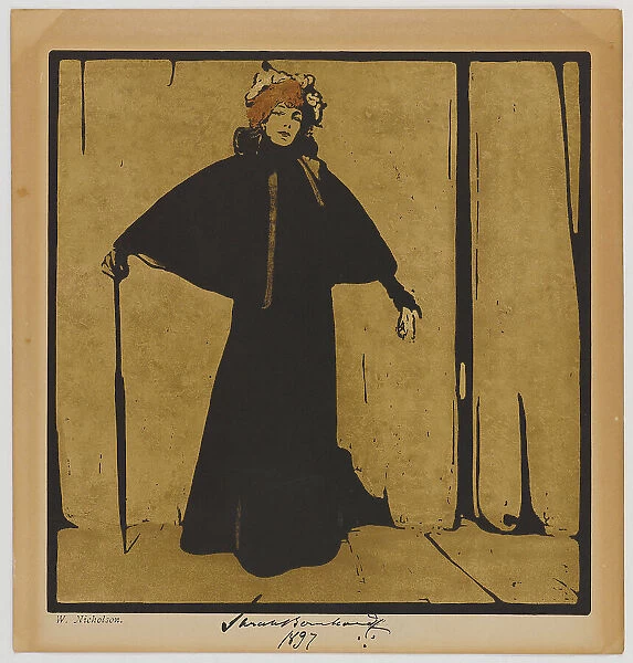 Sarah Bernhardt, ca 1897. Creator: Nicholson, Sir William (1872-1949)