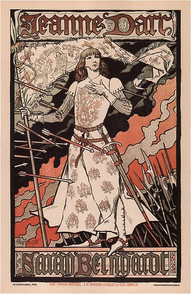 Sarah Bernhardt as Joan of Arc, 1893. Artist: Grasset, Eugene (1841-1917)