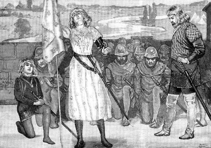 Framed Print : Sarah Bernhardt as Joan of Arc, at Her Majesty's Theatre, 1890. Creator: P Naumann Framed Print : Sarah Bernhardt as Joan of Arc, at Her Majesty's Theatre, 1890. Creator: P Naumann