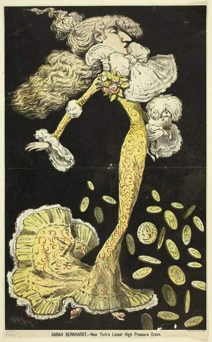 Framed Print : Sarah Bernhardt - New York's Latest High Pressure Craze; double-page spread... 1880. Creator: Charles Kendrick Framed Print : Sarah Bernhardt - New York's Latest High Pressure Craze; double-page spread... 1880. Creator: Charles Kendrick
