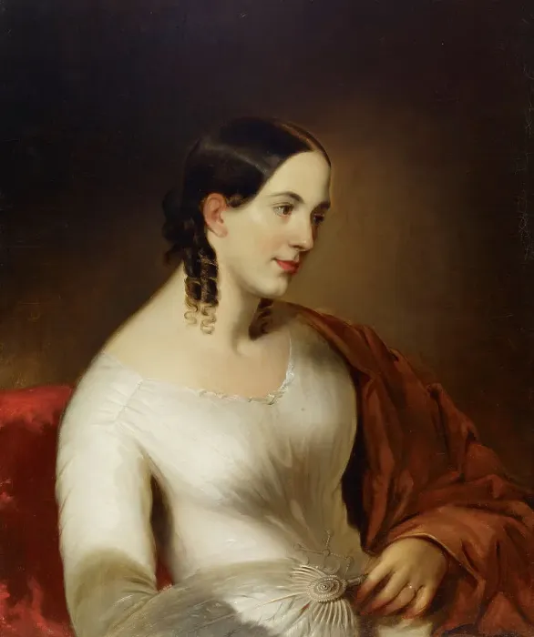 Framed Print : Sarah Malvina Allen Heald (Mrs. Wm. Henry Heald) (1824-1854), c1844. Creator: Alfred Jacob Miller