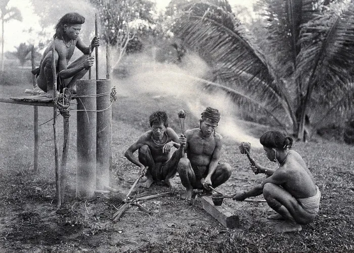 Framed Print : Sarawak: a Kalabit smithy, c1900. Creator: Unknown Framed Print : Sarawak: a Kalabit smithy, c1900. Creator: Unknown