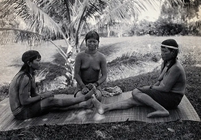 Framed Print : Sarawak: three Kalabit women, c1900. Creator: Unknown Framed Print : Sarawak: three Kalabit women, c1900. Creator: Unknown