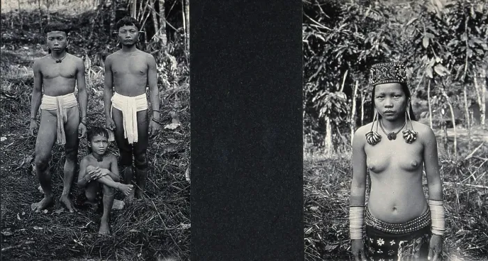 Framed Print : Sarawak: three Lirong boys and one girl, c1900. Creator: Unknown Framed Print : Sarawak: three Lirong boys and one girl, c1900. Creator: Unknown
