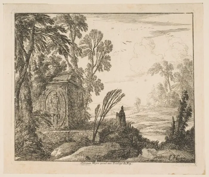 Framed Print : The Sarcophagus, 1640. Creator: Laurent de la Hyre Framed Print : The Sarcophagus, 1640. Creator: Laurent de la Hyre
