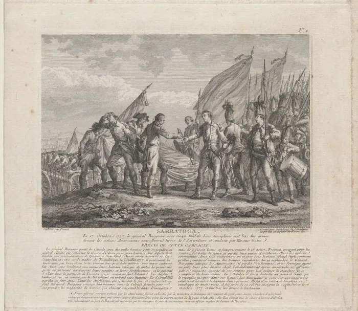 Framed Print : Sarratoga [sic] (October 17, 1777), ca. 1777. Creator: Godefroy
