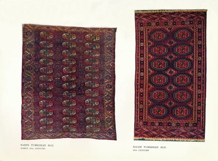 Framed Print : Saryk Turkoman rug, early 18th century and Salor Turkoman rug, 18th century Framed Print : Saryk Turkoman rug, early 18th century and Salor Turkoman rug, 18th century