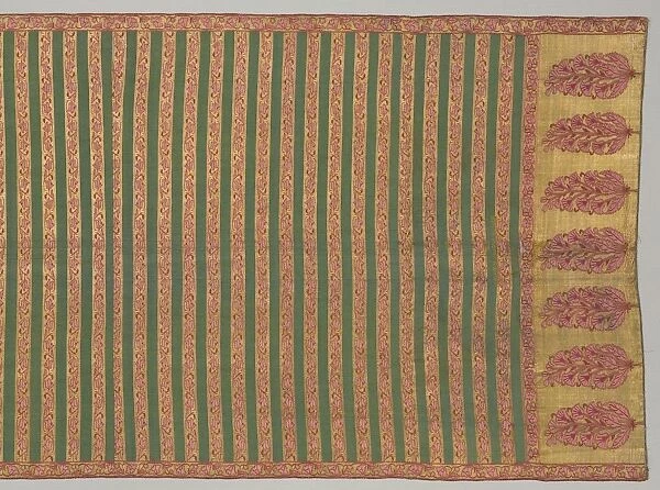 Sash with flora and banded field, 1700s. Creator: Unknown