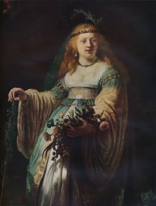 Framed Print : Saskia van Uylenburgh in Arcadian Costume, 1635. Artist: Rembrandt Harmensz van Rijn Framed Print : Saskia van Uylenburgh in Arcadian Costume, 1635. Artist: Rembrandt Harmensz van Rijn