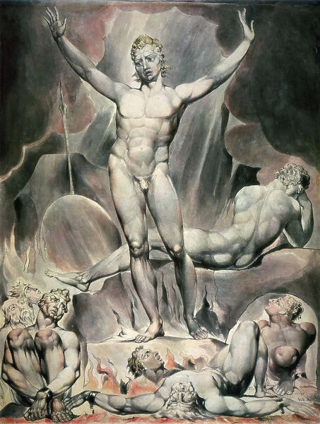 Satan Arousing the Rebel Angels, 1808. Artist: William Blake