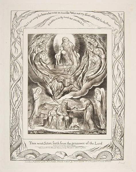 Satan Going Forth from the Presence of the Lord, from Illustrations of the Book of Job
