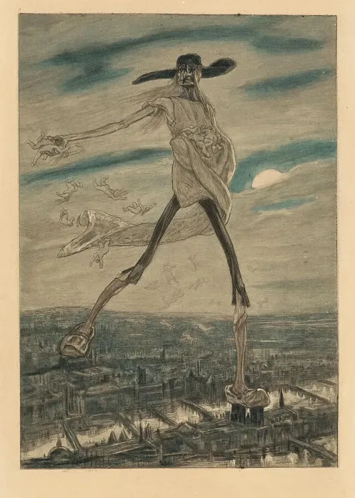 Framed Print : Satan Sowing Seeds (from Les Sataniques), c 1906. Creator: Rops, Félicien (1833-1898) Framed Print : Satan Sowing Seeds (from Les Sataniques), c 1906. Creator: Rops, Félicien (1833-1898)