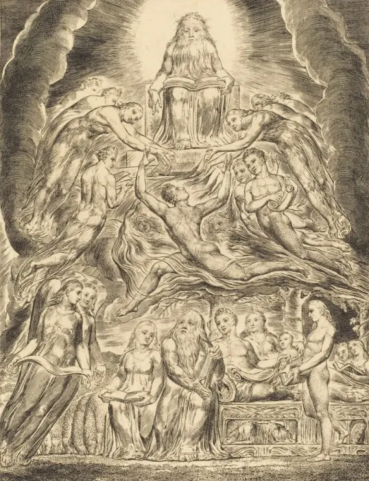 Framed Print : Satan Before the Throne of God, 1825. Creator: William Blake Framed Print : Satan Before the Throne of God, 1825. Creator: William Blake