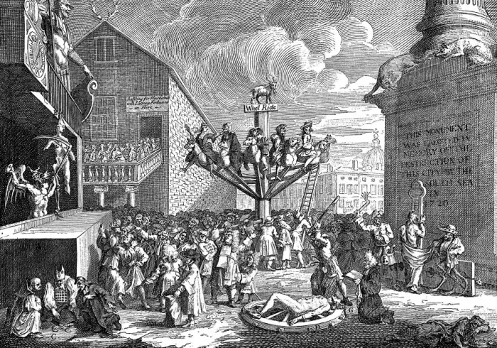Framed Print : A Satire on the South Sea Company, 1721. Artist: William Hogarth Framed Print : A Satire on the South Sea Company, 1721. Artist: William Hogarth