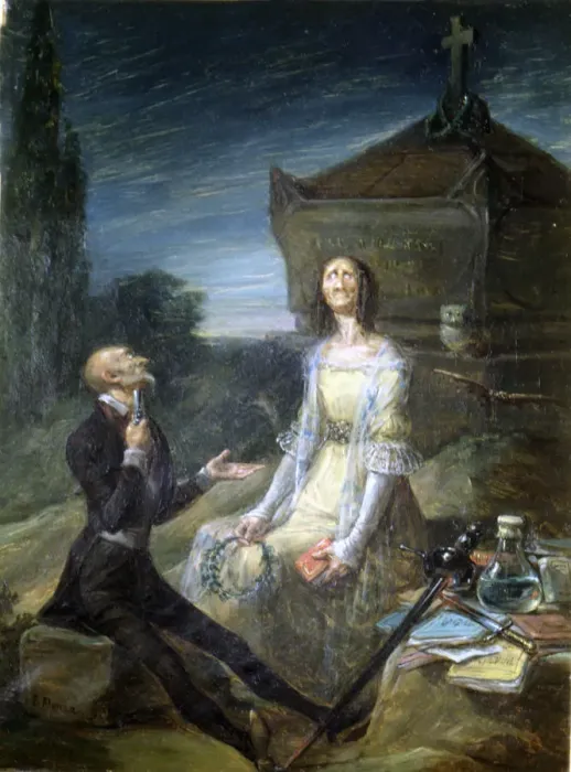 Framed Print : Satire of suicide for Love, oil Painting by Leonardo Alenza Framed Print : Satire of suicide for Love, oil Painting by Leonardo Alenza
