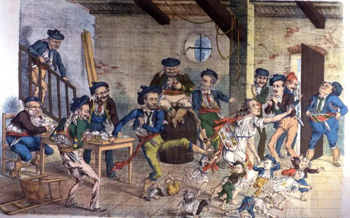 Framed Print : Satirical drawing of the governors in Spain. (Zambea de gitanos), published in La Carcajada No Framed Print : Satirical drawing of the governors in Spain. (Zambea de gitanos), published in La Carcajada No