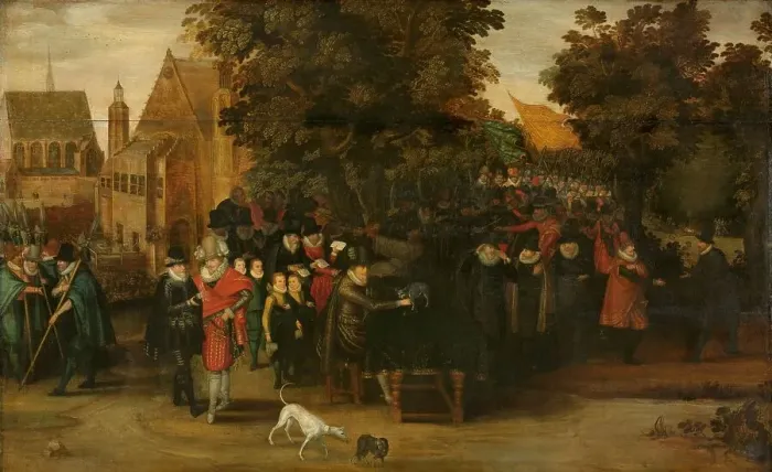 Framed Print : Satirical Show on Dutch Politics around 1619, c.1619-c.1620. Creator: Follower of Adriaen Pietersz van de Venne Framed Print : Satirical Show on Dutch Politics around 1619, c.1619-c.1620. Creator: Follower of Adriaen Pietersz van de Venne