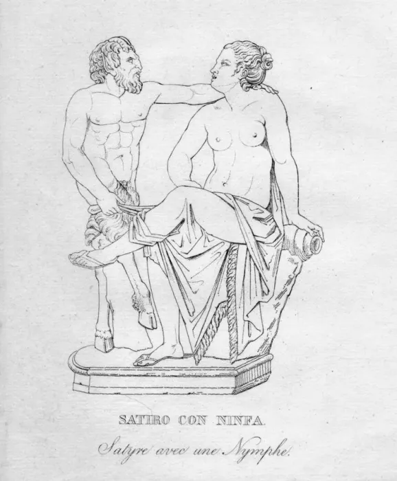 Framed Print : Satiro Con Ninfa (Satyre avec une Nymphe), c1850 Framed Print : Satiro Con Ninfa (Satyre avec une Nymphe), c1850