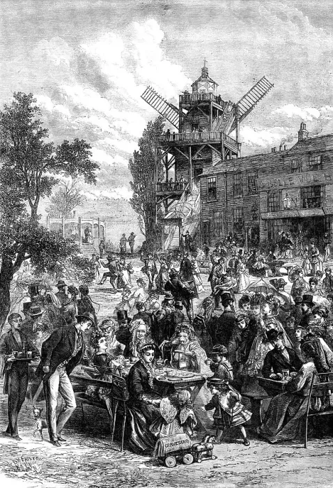 Framed Print : A Saturday Half Holiday, 1871. Creator: Unknown Framed Print : A Saturday Half Holiday, 1871. Creator: Unknown