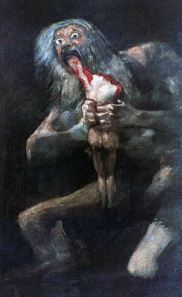 Saturn Devouring one of his Children, 1821-1823. Artist: Francisco Goya
