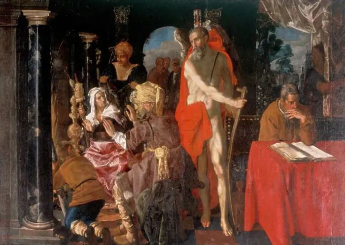 Framed Print : Saturn and the Scholar (also called Death and Old Age'), 1584-1625. Creator: Pieter Isaacsz. Saturn and the Scholar (also called Death and Old Age'), 1584-1625. Creator: Pieter Isaacsz Framed Print : Saturn and the Scholar (also called Death and Old Age'), 1584-1625. Creator: Pieter Isaacsz. Saturn and the Scholar (also called Death and Old Age'), 1584-1625. Creator: Pieter Isaacsz