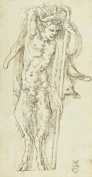 Framed Print : A Satyr, 1527. Creator: Giulio Romano Framed Print : A Satyr, 1527. Creator: Giulio Romano