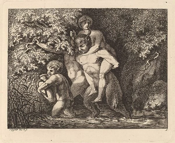 Satyr Carrying a Nymph on His Back, 1769  /  71. Creator: Salomon Gessner