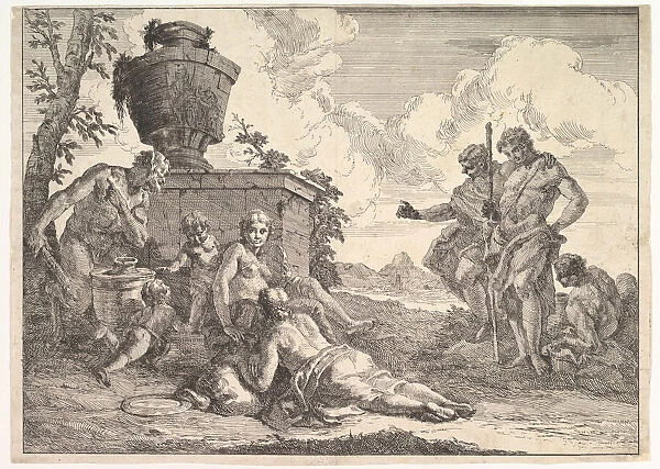 Satyr with Club and Seven Figures, from 'Bacchanals and Histories', 1744