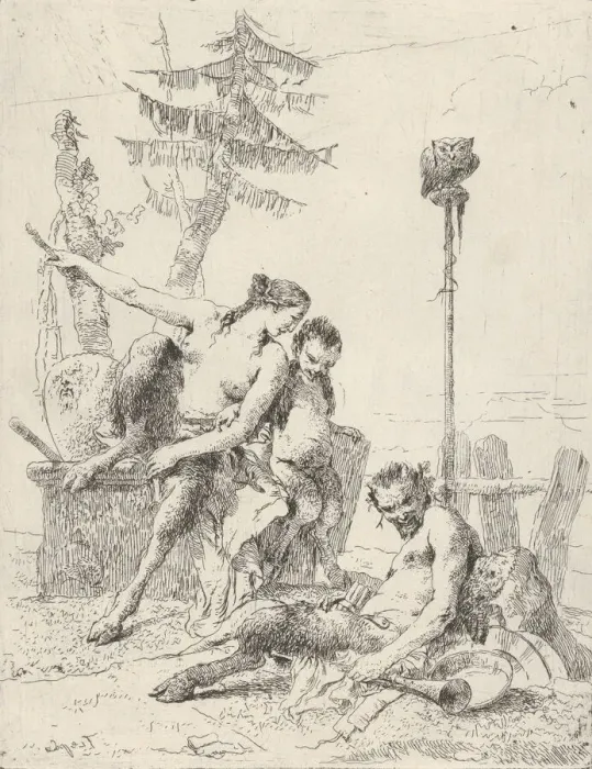 Framed Print : Satyr Family (Pan and his Family), from the Scherzi, ca. 1743-50 Framed Print : Satyr Family (Pan and his Family), from the Scherzi, ca. 1743-50