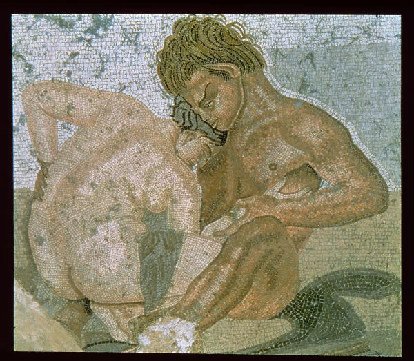 Satyr and Maenad. Mosaic from the House of the Faun