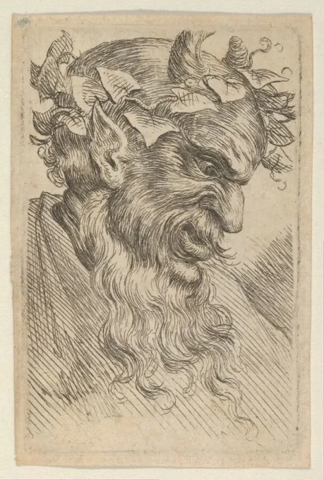Framed Print : Satyr Mask with a Crown of Ivy, Facing Right, from Divers Masques, ca. 1635-45 Framed Print : Satyr Mask with a Crown of Ivy, Facing Right, from Divers Masques, ca. 1635-45