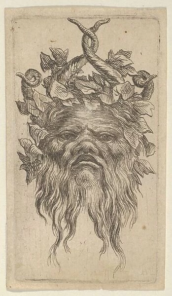 Satyr Mask with Hooked Horns and an Ivy Wreath, from Divers Masques, ca. 1635-45