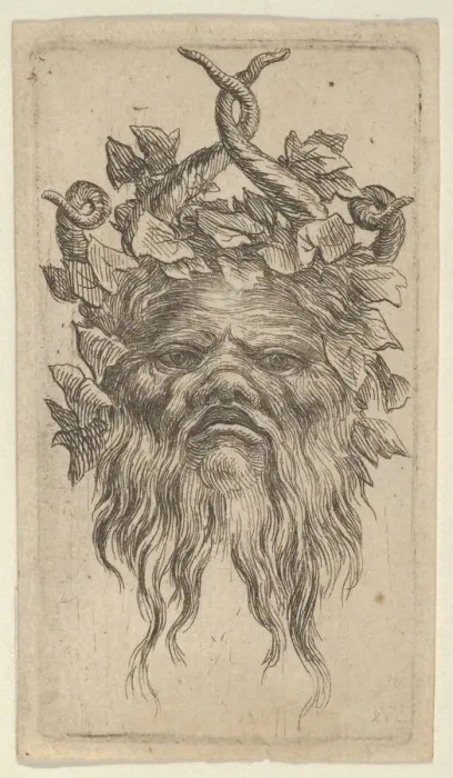 Framed Print : Satyr Mask with Hooked Horns and an Ivy Wreath, from Divers Masques, ca. 1635-45 Framed Print : Satyr Mask with Hooked Horns and an Ivy Wreath, from Divers Masques, ca. 1635-45