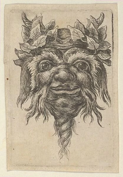 Satyr Mask with a Spiral-Shaped Beard and Ivy Grouped Around Each Horn, from Divers