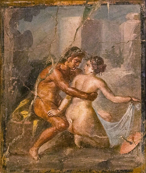 Satyr and Nymph, 1st H. 1st cen. AD. Creator: Roman-Pompeian wall painting