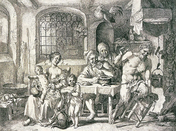 Satyr and Peasants, 1739. Creator: Christian Wilhelm Ernst Dietrich