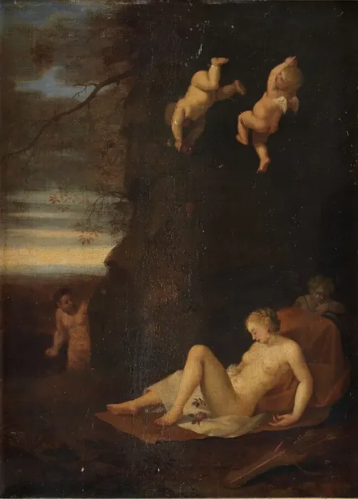 Framed Print : Satyr Spying on Sleeping Nymph, Antiope, 1645-1680. Creator: Toussaint Gelton Framed Print : Satyr Spying on Sleeping Nymph, Antiope, 1645-1680. Creator: Toussaint Gelton