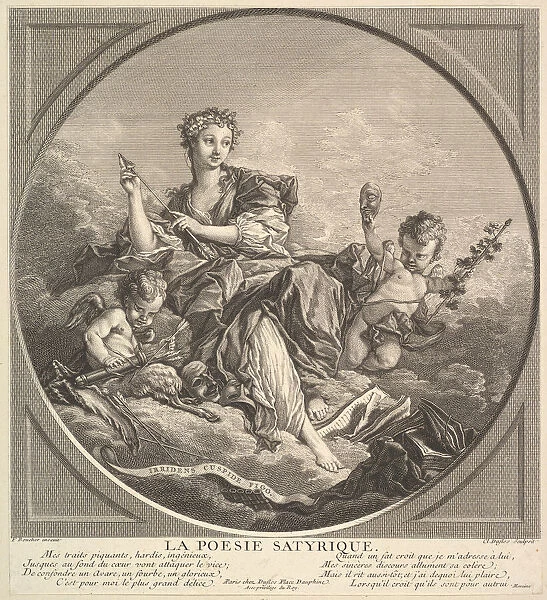 Satyrical Poetry, ca. 1741. Creator: Claude Augustin Duflos le Jeune